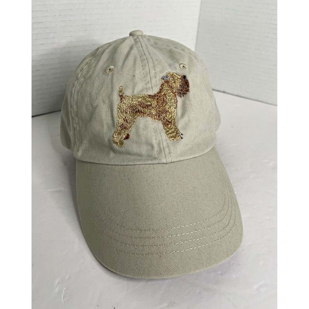 Anvil Beige Cotton Adjustable Baseball Cap Hat Embroidered Wheaton terrior